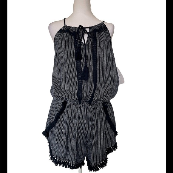 Ripcurl Striped 100% Cotton Short Romper Elastic Waist Pull On XL - Picture 1 of 8